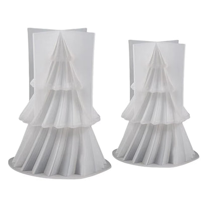 Pack of 2 Christmas Tree Silicone Candle Moulds for DIY Candle Making and Festive Craft Decorations