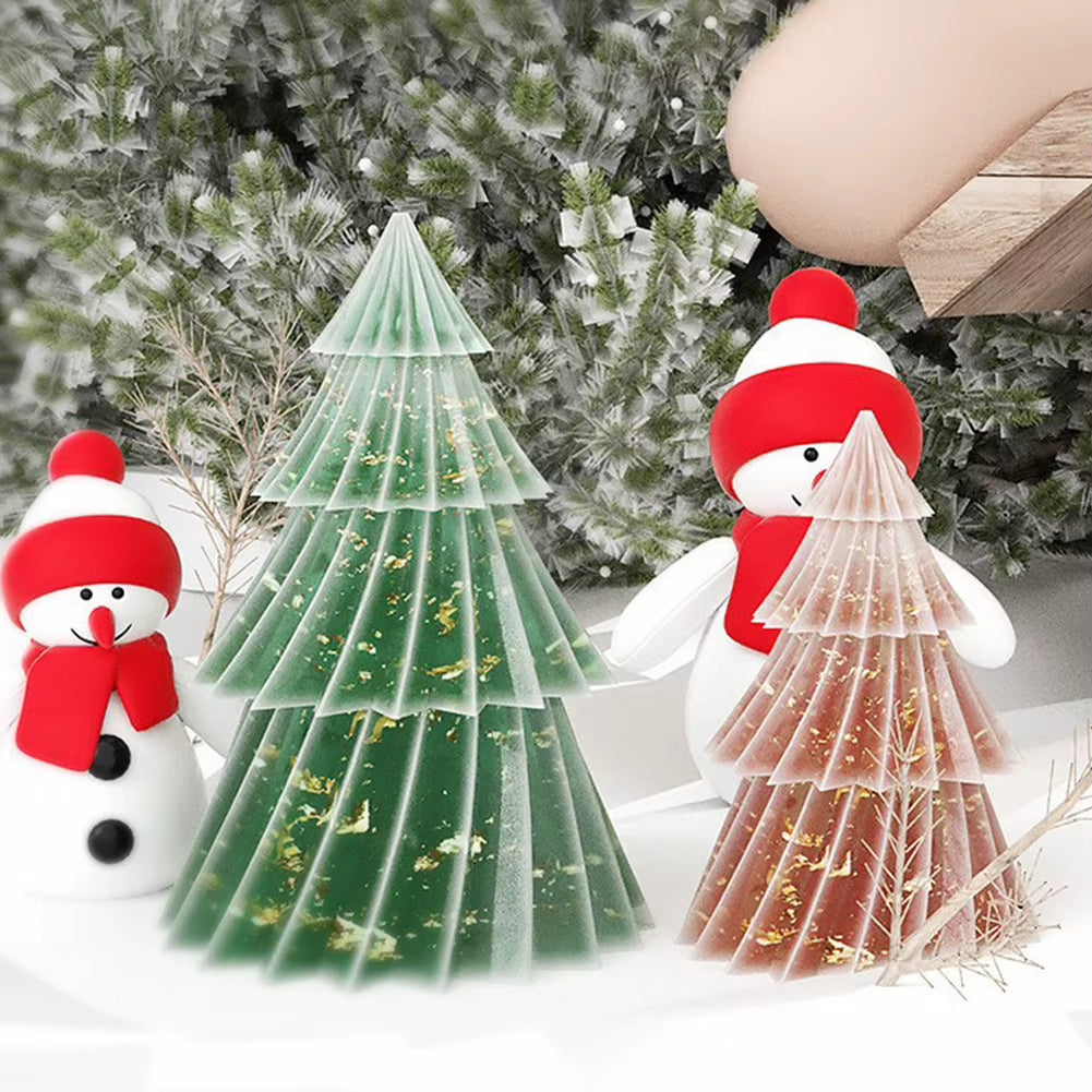 Pack of 2 Christmas Tree Silicone Candle Moulds for DIY Candle Making and Festive Craft Decorations
