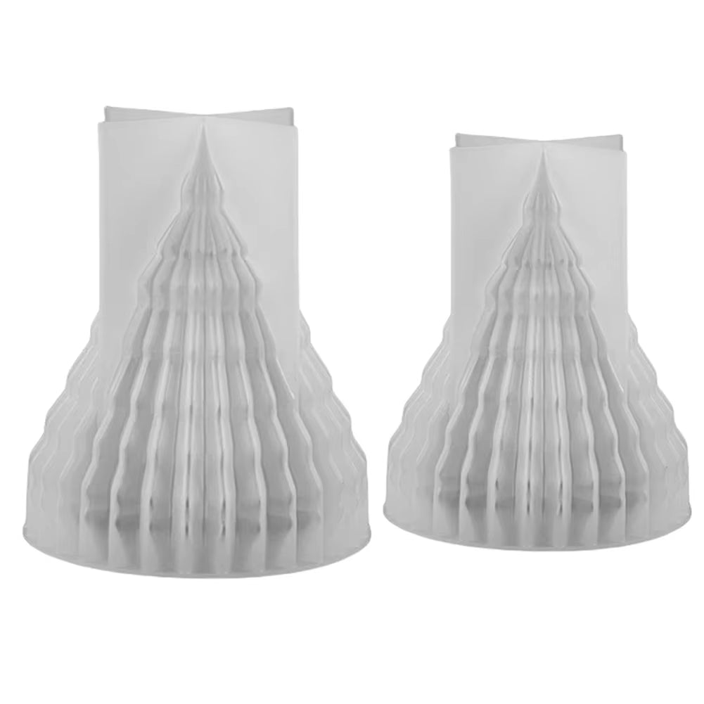 Pack of 2 Christmas Tree Silicone Candle Moulds for DIY Candle Making and Festive Craft Decorations