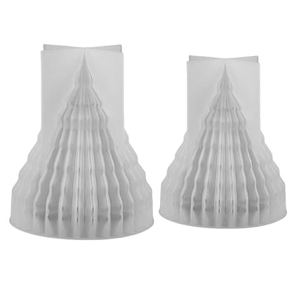 Pack of 2 Christmas Tree Silicone Candle Moulds for DIY Candle Making and Festive Craft Decorations